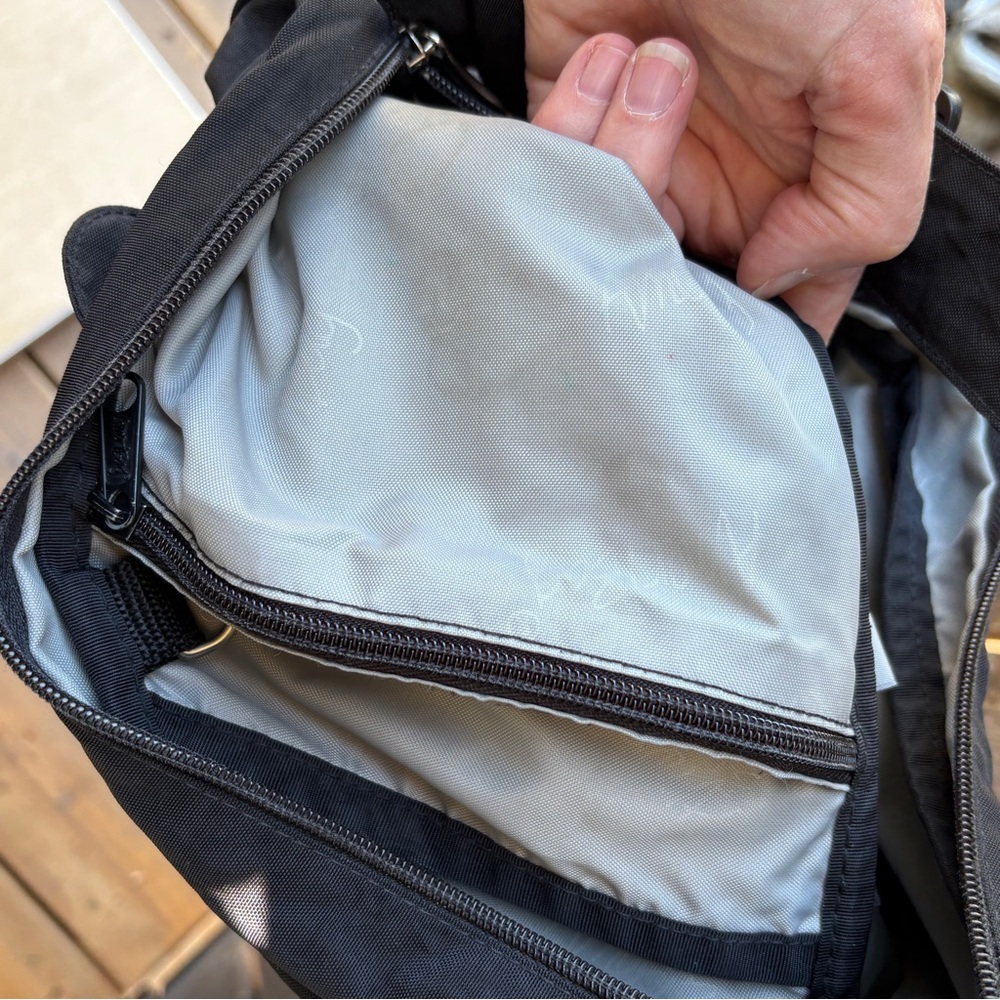 Ameribag Healthy Back Sling Bag Tote In Distressed Nylon Black Sz Extra Small - Picture 13 of 16